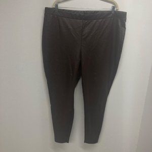 Eloquii brown faux vegan leather lined pants 24